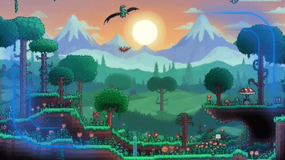 Terraria Control Your 2D Adventure Illustration